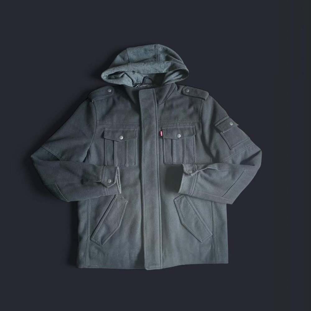 Levi’s Military Utility Jacket Men’s Medium Black Field Coat Vintage Style